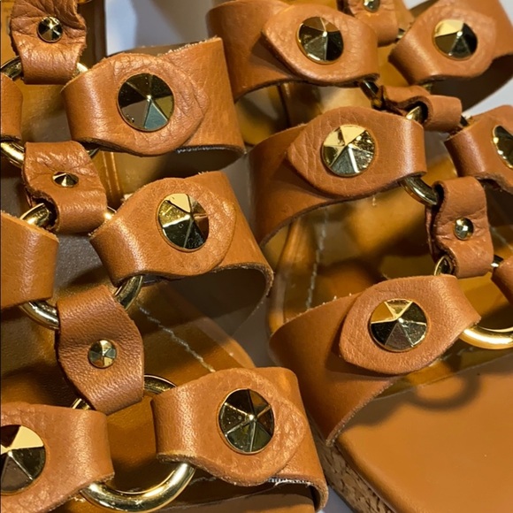 Ann Taylor Loft Studded Leather Wedge Sandals - Picture 10 of 12